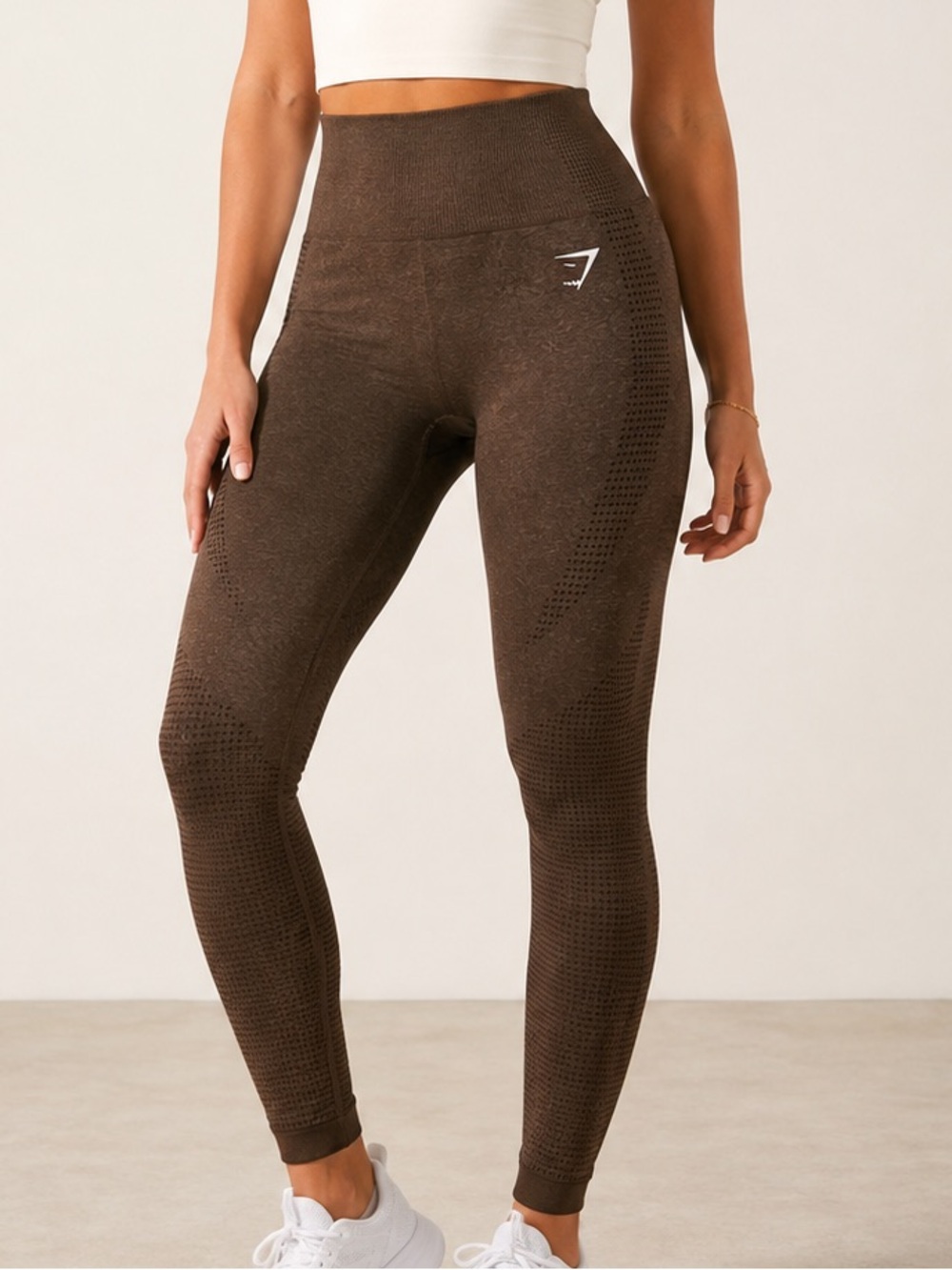 Gymshark Vital Seamless Brown Marl High-Rise Leggings Small